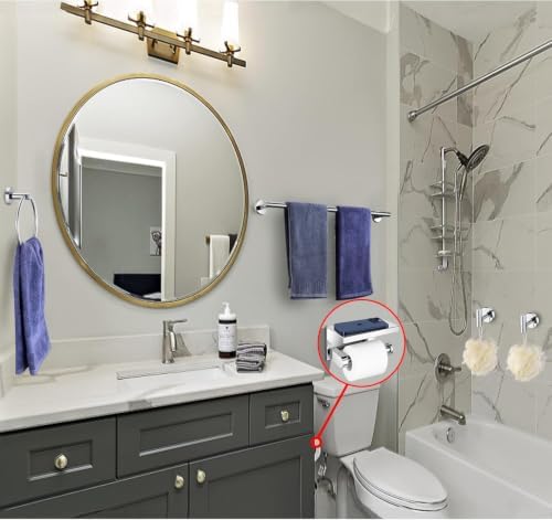 5 Pieces Polished Chrome Bathroom Hardware Accessories Set, SUS304 Stainless - Image 3