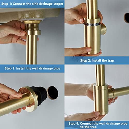 Brass P Trap Bathroom Sink: 1-1/4 Sink Trap - Image 5