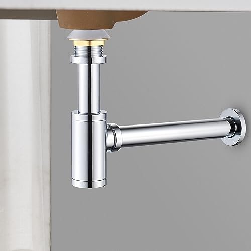 Bathroom Basin Sink Waste P-Trap Drain Kit, Adjustable Bottle Trap - Image 3
