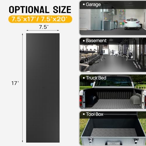 Bonnlo 7.5 X 17 FT Garage Floor Mat, Thickened Double Diamond Plate Garage - Image 7
