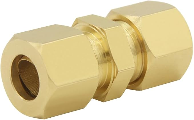 Hooshing 10PCS Brass Compression Tube Fitting 3/8" OD x 3/8" OD Connector - Image 5