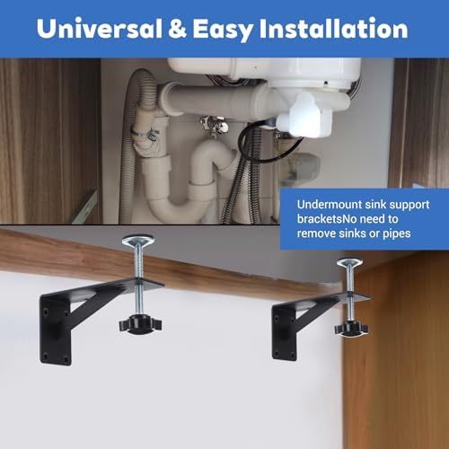 4 Pack Black Undermount Sink Brackets, Heavy-Duty Adjustable Support & Repair - Image 7
