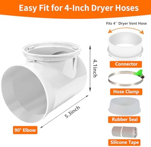 90 Degree Clothes Dryer Vent Elbow, Tight-Fit Connector - Image 5
