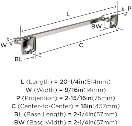 Amerock Stature 18" Polished Nickel Towel Bar - Image 3