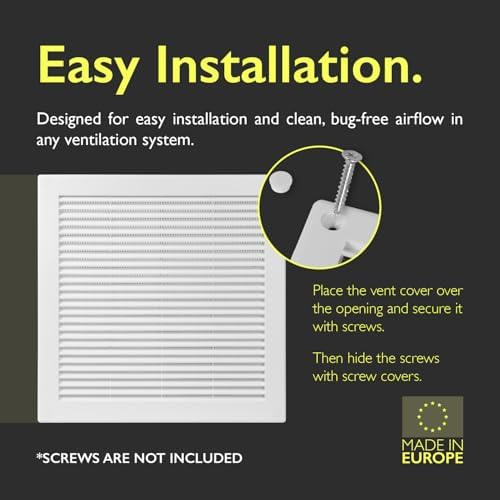 12 x 12 Inch White Air Vent Cover – Plastic Square Air Vent Grill Cover - Image 3