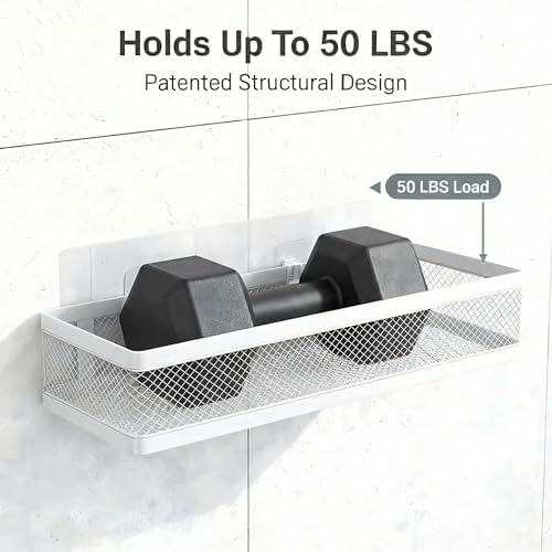 PUSDON 16.5-Inch Extra Long Slim Mesh Shower Caddy, Wall Mounted Bathroom - Image 6