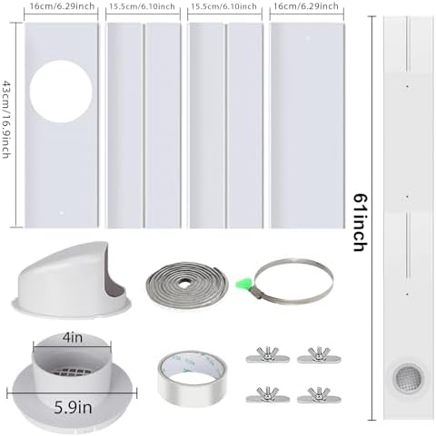 Dryer Window Vent Kit for 4 Inch Ducting, Window Dryer Vent Kit 17-61" - Image 4