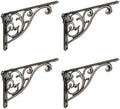 Shelf Brackets 6 Inch 4 Pack Heavy Duty Antique True Silver Wall Bracket by khtumeware