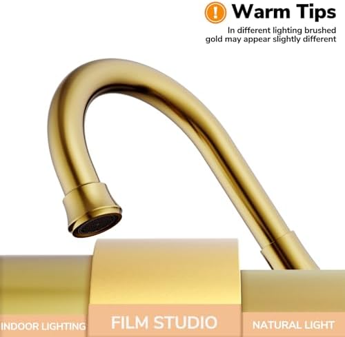 Brushed Gold Bathroom Faucet, Hurran 4 inch Centerset 2-Handle Lead-Free - Image 2