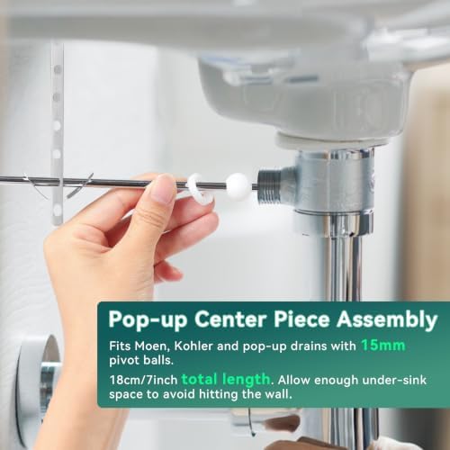 Lavatory Pop Up Center Piece Assembly, Pop-Up Drain Repair Kit, Bathroom Sink - Image 4