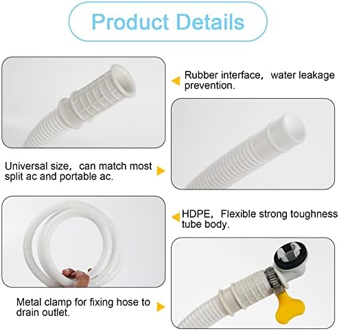 2 Pcs 10 ft Portable Air Conditioner Drain Hose, Mini Split AC Drain Hose - Image 3