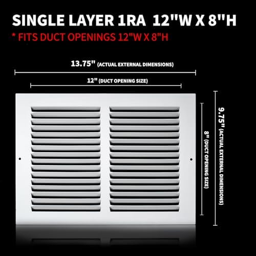 12x8 Vent Cover, Air Return Vent Cover, Flat Vent Cover, Rejillas De Aire - Image 2