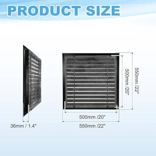 PATIKIL 22 x 22 Inch Gable Vent, 20 x 20 Inch Duct Opening Size - Image 2
