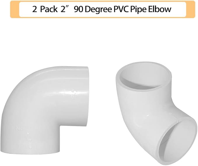 2PCS 2" 90 Degree Elbow PVC Pipe Fitting Adapter Coupling Connector Schedule 40 - Image 4