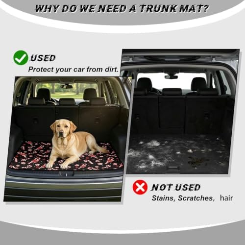 Black Candy Cane Universal Car Trunk Mat All Weather Trunk Protection Cargo - Image 4