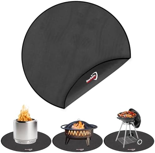 DocSafe 48" Round Fire Pit Mat, 4-Layer Fireproof Under Grill Mat Heat by DocSafe