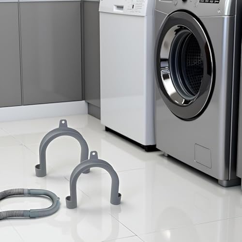 2Pcs PVC Washing Machine Drain Hose Holder Hook U-Shaped Drain Hose Clamp Fits - Image 4