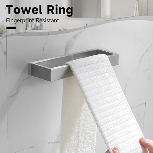 Brushed Nickel Towel Bar Set, 5-Pieces Bathroom Hardware Accessories Set - Image 3