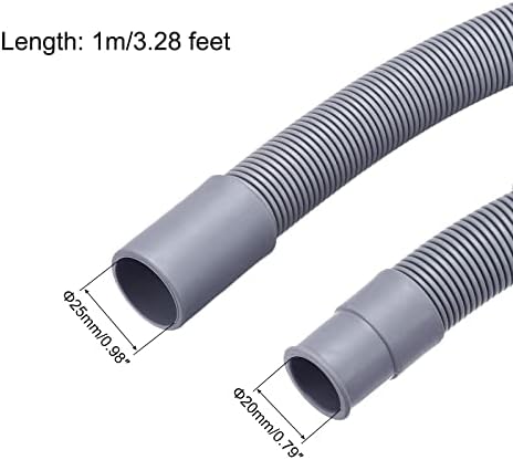 MECCANIXITY Washing Machine Drain Hose Extension Kits 3.28ft Gray - Image 2