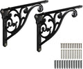 Khtumeware 2 Pack Matte Black Shelf Bracket 10 Inch, Decorative Brackets by khtumeware