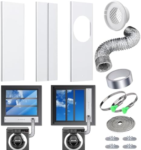 Window Dryer Vent Kit with 4 Inch 10 feet Dryer Vent Hose, Universal Dryer Vent by Estoder