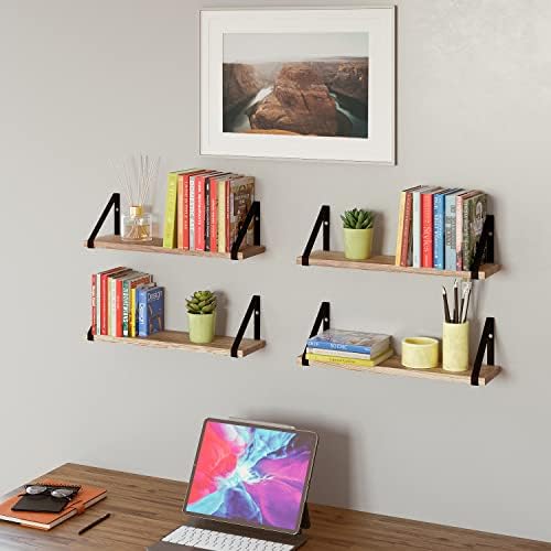Wallniture Ponza Floating Shelves Wall Mounted Set of 4, Wall Shelves - Image 6