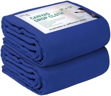 Canvas Drop Cloth for Painting 9x12 feet Pack of 2-8oz Painters Drop Cloths for by Unknown