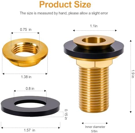 2Pcs 1/2" NPT Brass Drip Tray Drain Assembly - Image 6