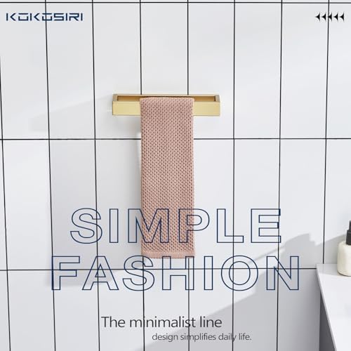 KOKOSIRI Towel Rings Brushed Gold Hand Towel Bars 9-Inch Kitchen Towel Rack - Image 5
