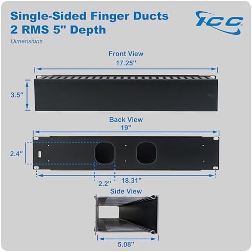 ICC 2U Finger Duct Cable Manager Panel - Image 7