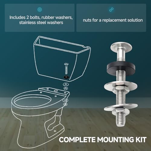 THU833-A Stainless Steel Toilet Tank Bolts & Rubber Gaskets Kit - Image 4