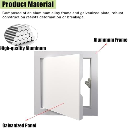 14" X 20", Aluminum Alloy Push-to-Open Inspection Door, Paintable Hidden - Image 2