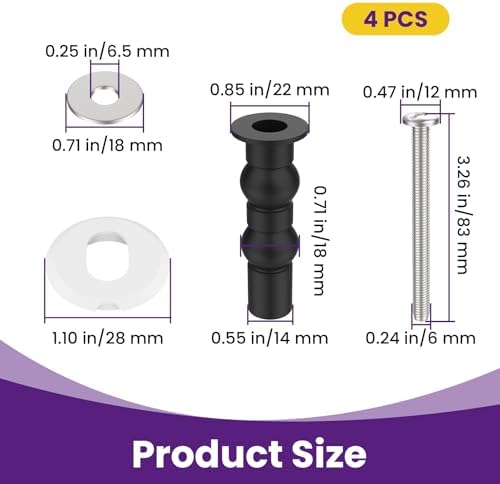 4Pcs Toilet Seat Screws Replacement, Stainless Steel Top Mount Hinges - Image 2
