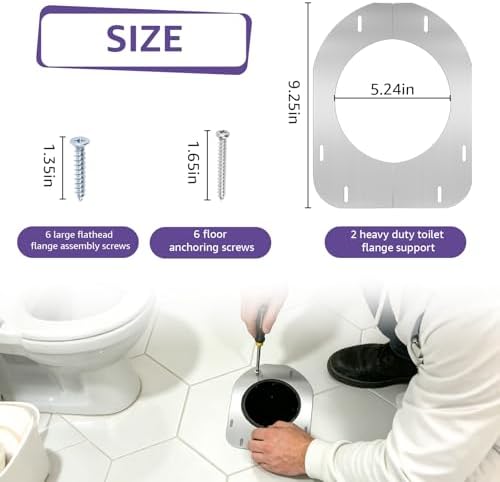 490-11322 Toilet Flange Repair Kit Closet Flange Floor Support Install Hardware - Image 2