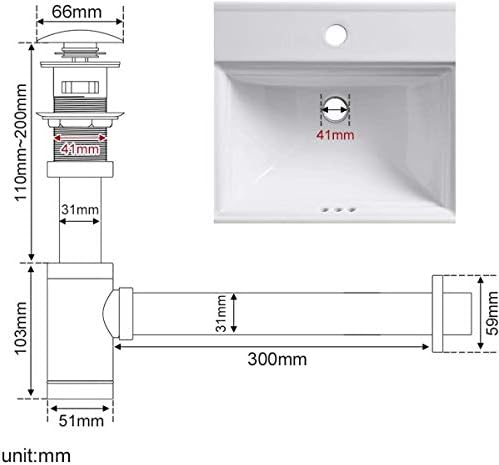 Bathroom Sink Stopper P-Trap Complete Set Adjustable 1-1/4 Sink Drain Kit Tube - Image 4