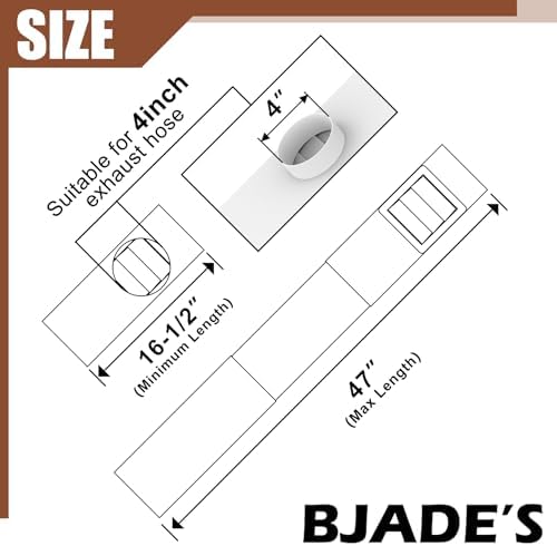 BJADE'S Dryer Vent Window Kit for 4" Dryer Vent Hose - Image 2