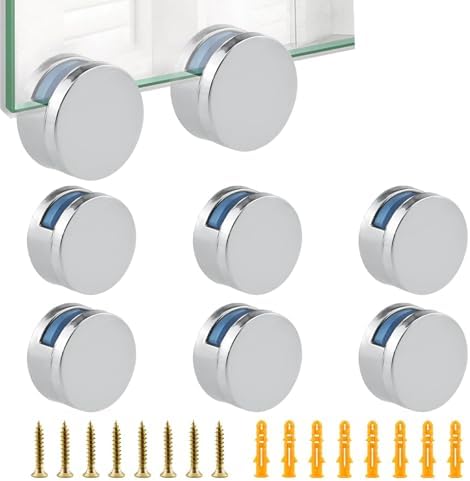 8 Pack Frameless Mirror Mounting Hardware Kit, Zinc Alloy Mirror Holders by Unknown