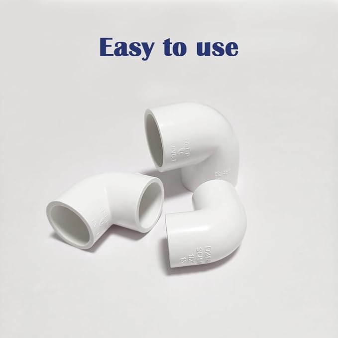 2PCS 1-1/2 Inch White PVC 90 Degree Elbow Adapter Pipe Fittings 2 Way Right - Image 5