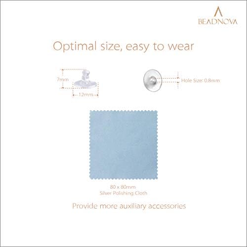 BEADNOVA Earring Backs for Studs Earring Back Stoppers Ear Stud Backings - Image 3