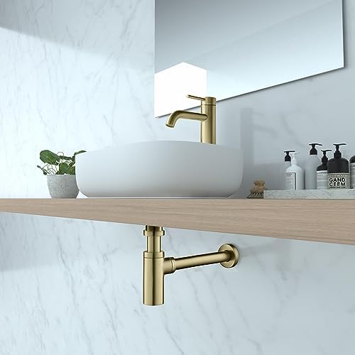KIBI Round Bottle Trap for Bathroom Sink | Decorative Brass Basin Sink Waste - Image 2