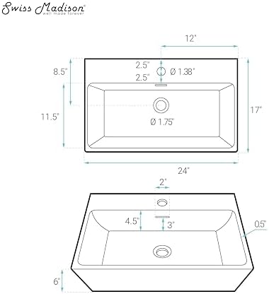 Claire 24” Rectangle Wall-Mount Bathroom Sink in Matte Black - Image 7