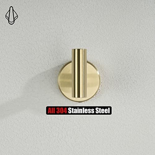 JQK Bathroom Towel Hook Brushed Gold, Brass Coat Robe Clothes Hook - Image 5