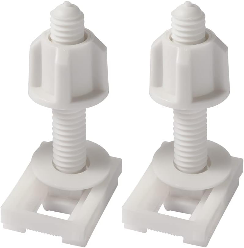 2Pcs White Plastic Toilet Seat Screws and Nuts by Tustao