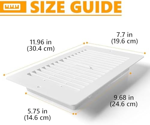 Floor Vent Covers, Floor Register 6x10, 5 Pack Adjustable Plastic Vent Covers - Image 2