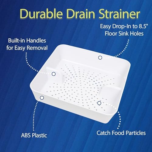 GSW 8 Pcs FS-PB ABS Plastic Floor Sink Drain Strainer Drop-in Basket, Catch - Image 3