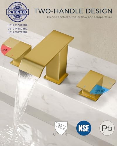 FORIOUS Bathroom Sink Faucets 3 Hole 2 Pack 8 Inch Widespread Brushed Gold - Image 5