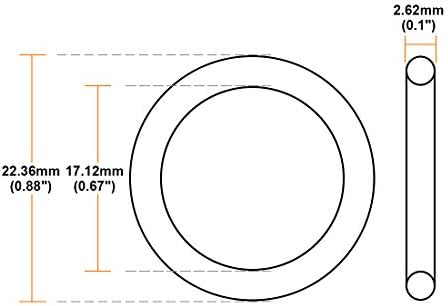uxcell Nitrile Rubber O-Rings 22.36mm OD 17.12mm ID 2.62mm Width, Metric - Image 3