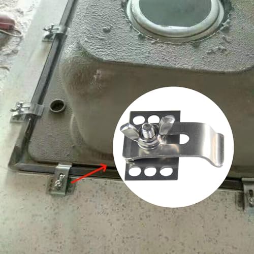 Undermount Kitchen Sink Clips, 304 Stainless Sink Brackets, Epoxy Sink Clips Kit - Image 4