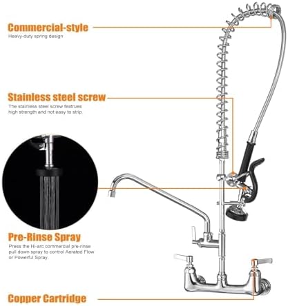 Commercial Sink Faucet with Sprayer - Image 2
