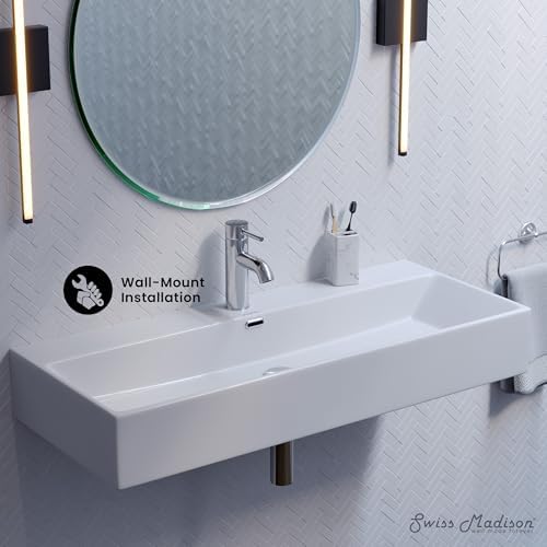 Claire 40” Rectangle Wall-Mount Bathroom Sink - Image 7